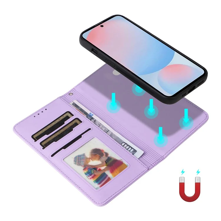 BETOPNICE 005 Custodia a portafoglio in pelle PU per Samsung Galaxy A56 5G - Viola