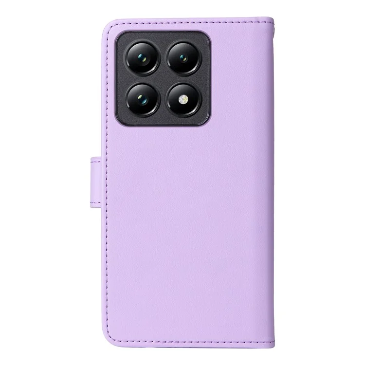 BETOPNICE 005 Capa de carteira de couro PU para Xiaomi 14T Pro - Roxo