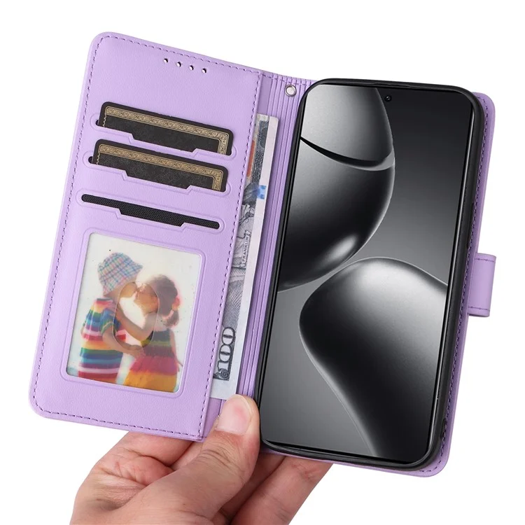 BETOPNICE 005 Capa de carteira de couro PU para Xiaomi 14T Pro - Roxo