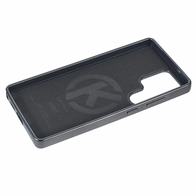KIGC For Samsung Galaxy S25 Ultra Case Leather + PC + TPU Electroplating Phone Cover with Card Holder - Black