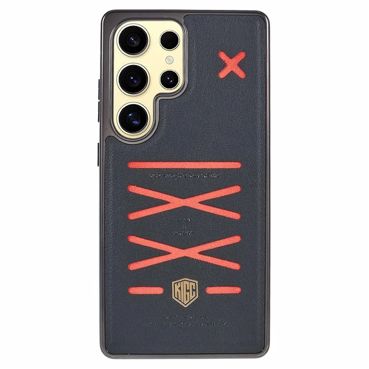 Coque pour Samsung Galaxy S25 Ultra compatible avec MagSafe, design hybride à motif lignes croisées - Noir