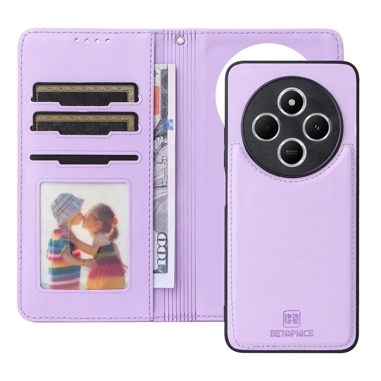 For Xiaomi Poco C75 4G / Poco M7 5G / Redmi A3 Pro 4G / 14R 5G / A4 5G / 14C 5G / 14C 4G Magnetic Case BETOPNICE Leather Phone Cover - Purple
