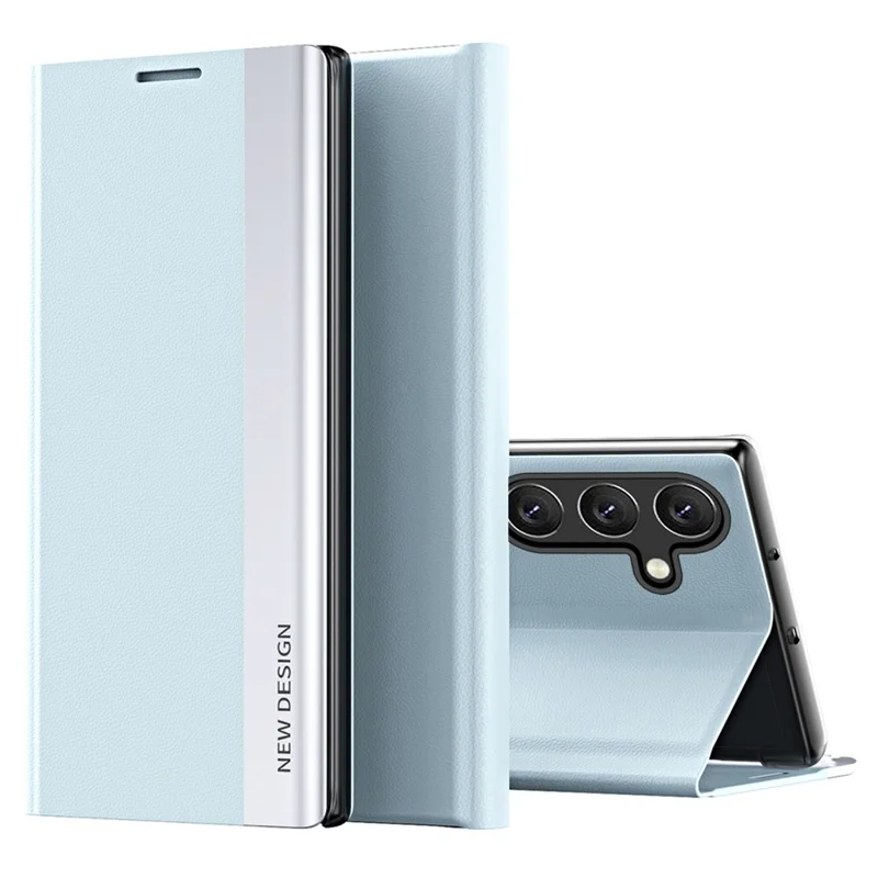 For Samsung Galaxy A56 5G Case Antidrop Leather Phone Cover with Stand - Sky Blue