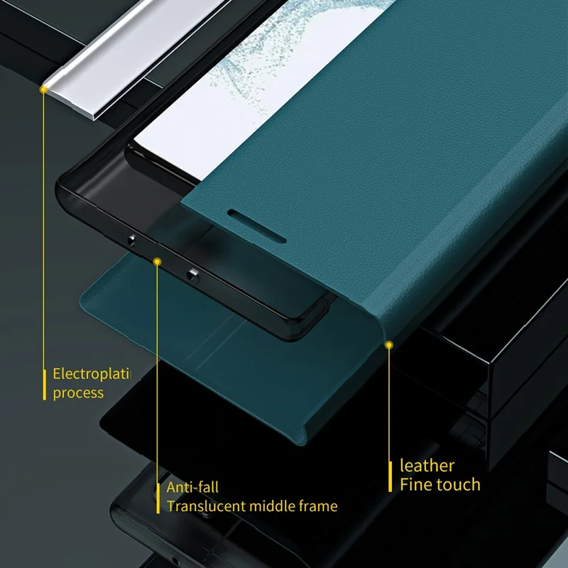 For Samsung Galaxy A56 5G Case Antidrop Leather Phone Cover with Stand - Sky Blue