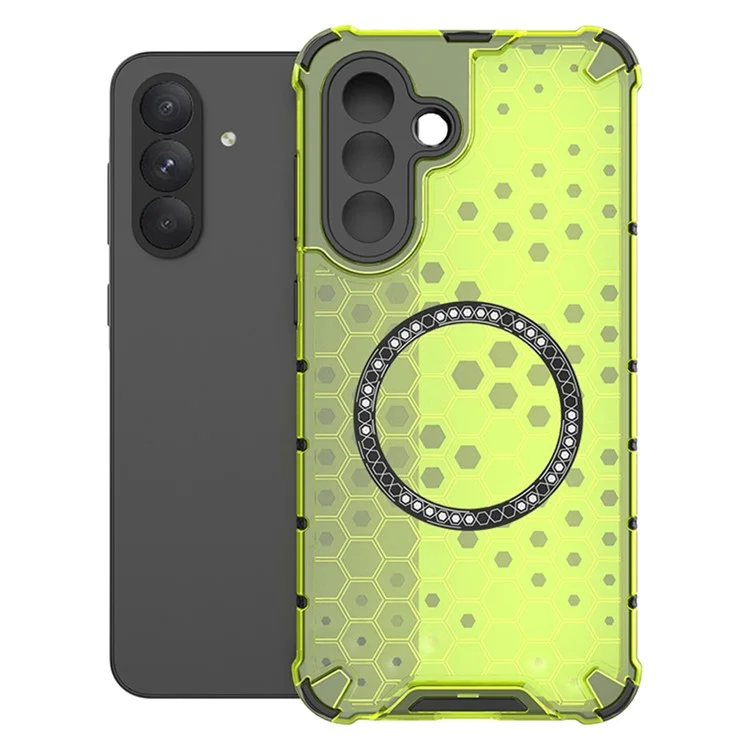 Custodia per Samsung Galaxy A26 5G compatibile con MagSafe, design a nido d'ape in TPU + PC - Verde