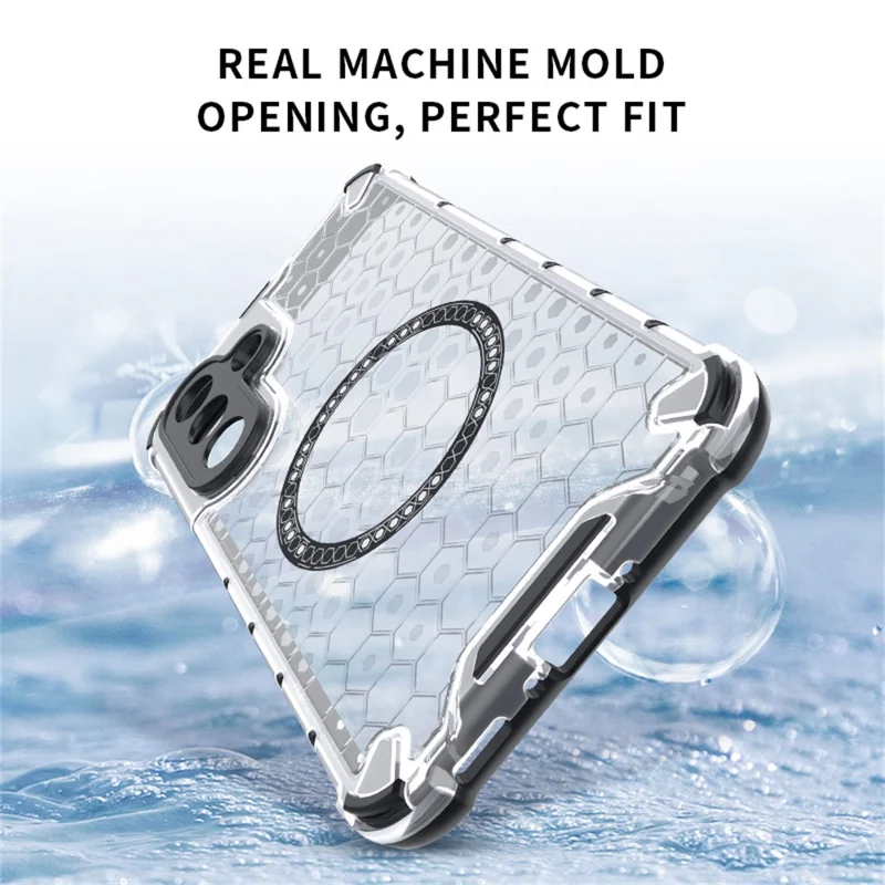 For Samsung Galaxy A26 5G Magnetic Case Honeycomb Design TPU + PC Phone Cover - Transparent