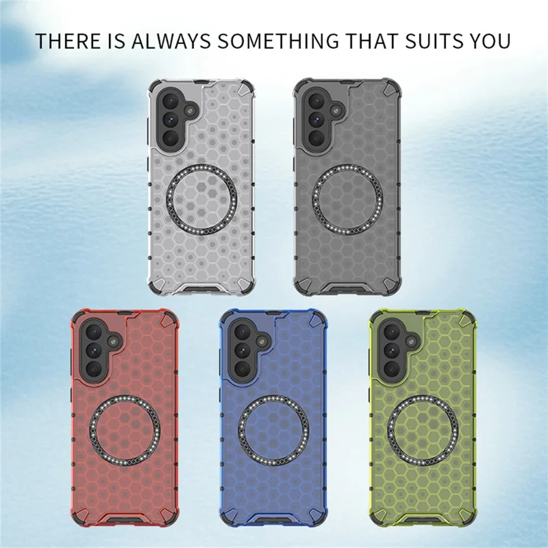 For Samsung Galaxy A26 5G Magnetic Case Honeycomb Design TPU + PC Phone Cover - Transparent