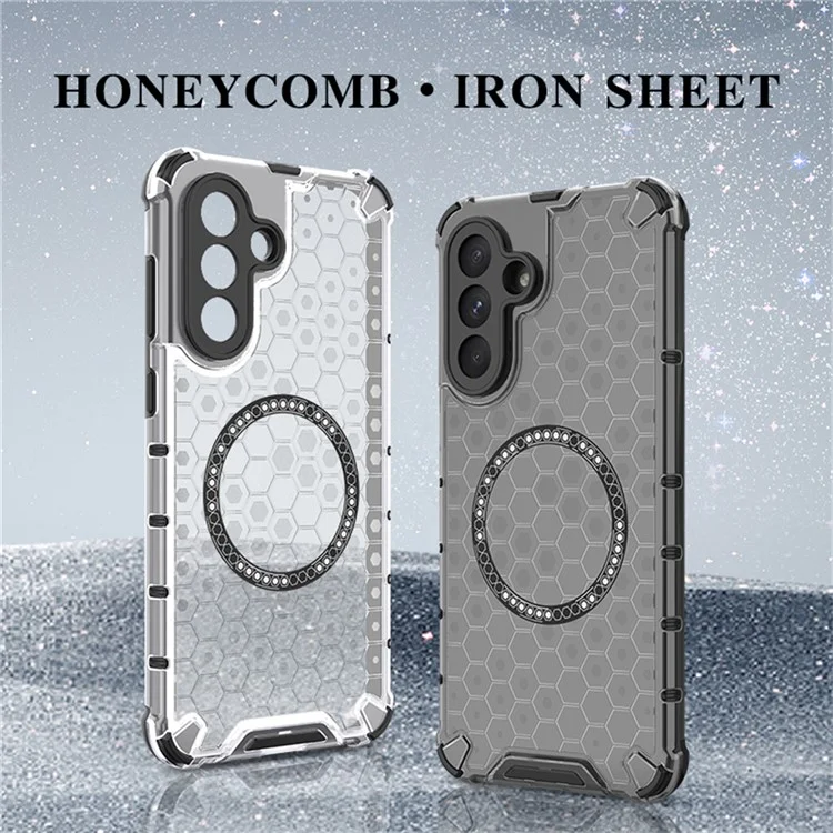 Coque compatible avec Samsung Galaxy A56 5G / A36 5G avec design en nid d'abeille TPU + PC et prise en charge de MagSafe - Transparente