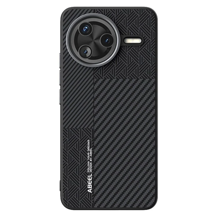Custodia ABEEL per Xiaomi Redmi K80 5G, in PC + TPU + lega di alluminio + pelle PU, compatibile con MagSafe - Texture 1