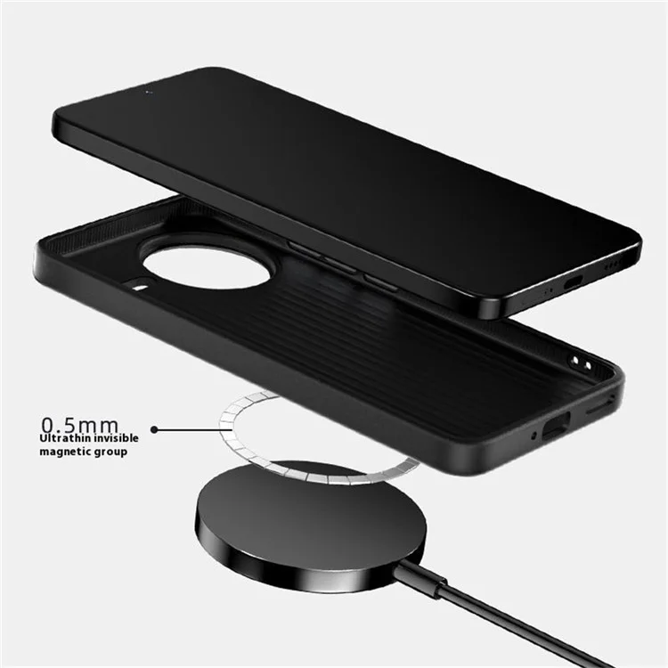 Custodia ABEEL per Xiaomi Redmi K80 5G, in PC + TPU + lega di alluminio + pelle PU, compatibile con MagSafe - Texture 1