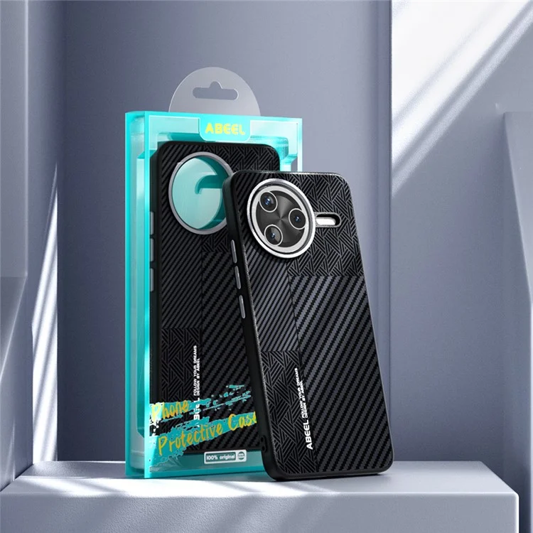 Custodia ABEEL per Xiaomi Redmi K80 5G, in PC + TPU + lega di alluminio + pelle PU, compatibile con MagSafe - Texture 1
