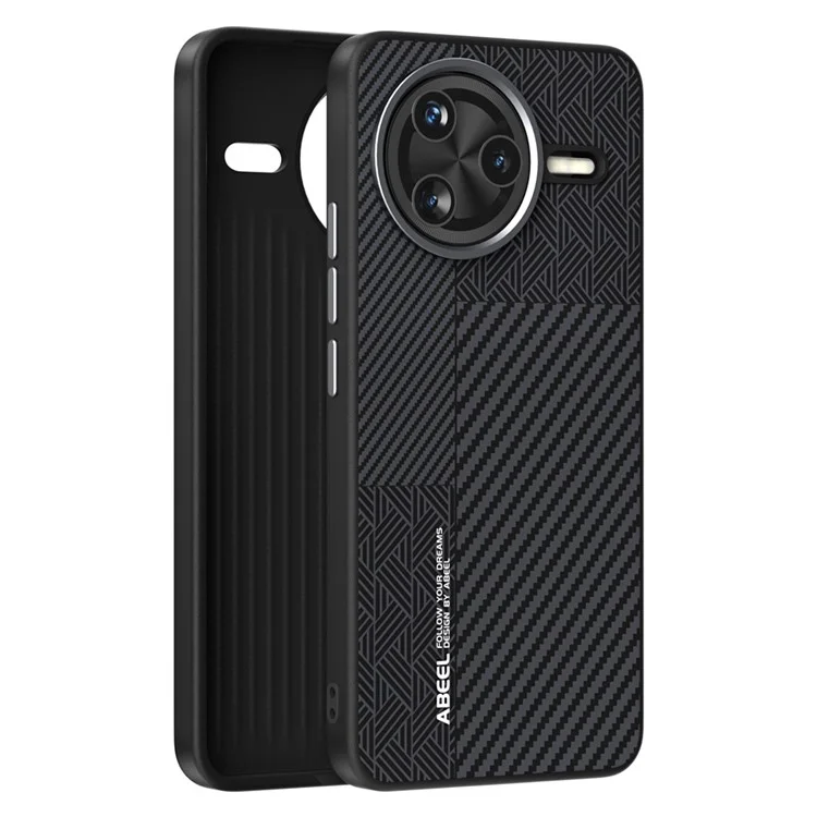 Funda para Xiaomi Redmi K80 Pro 5G de ABEEL, de PC + TPU + aleación de aluminio + cuero PU, compatible con MagSafe - Textura 1