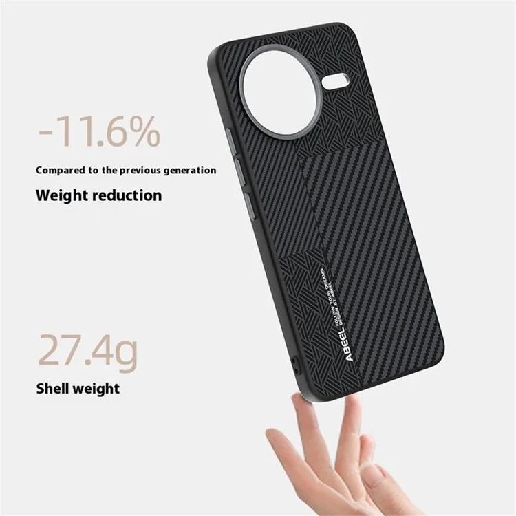 Funda para Xiaomi Redmi K80 Pro 5G de ABEEL, de PC + TPU + aleación de aluminio + cuero PU, compatible con MagSafe - Textura 1