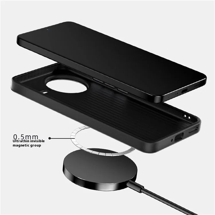 Funda para Xiaomi Redmi K80 Pro 5G de ABEEL, de PC + TPU + aleación de aluminio + cuero PU, compatible con MagSafe - Textura 1
