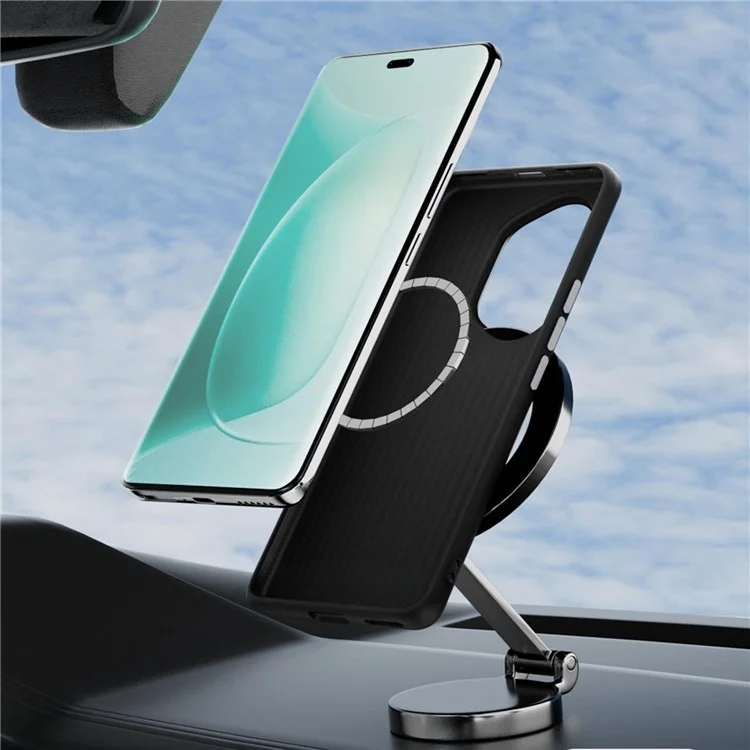 ABEEL Para Honor 300 Carcasa PC + TPU + Aleación de Aluminio + Cuero PU Funda de Teléfono Compatible con MagSafe - Textura 2