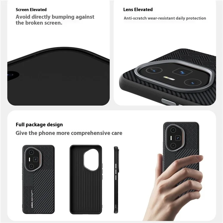 ABEEL Para Honor 300 Carcasa PC + TPU + Aleación de Aluminio + Cuero PU Funda de Teléfono Compatible con MagSafe - Textura 2