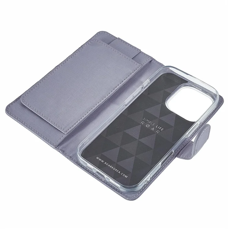 Étui pour iPhone 16 Pro SIMPLY ROAR avec texture rétro en cuir, porte-cartes et portefeuille - Violet