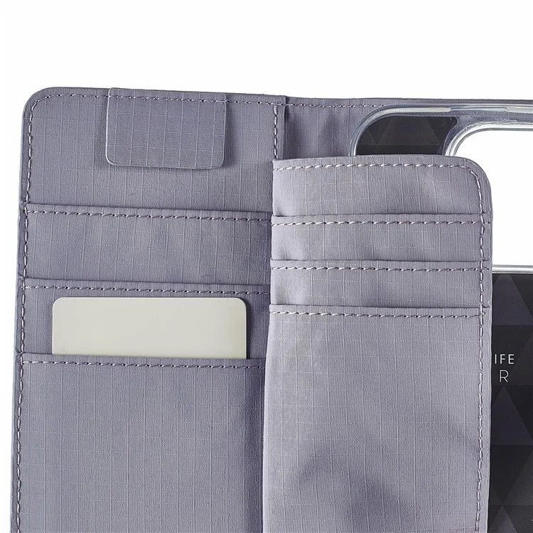 Étui pour iPhone 16 Pro SIMPLY ROAR avec texture rétro en cuir, porte-cartes et portefeuille - Violet