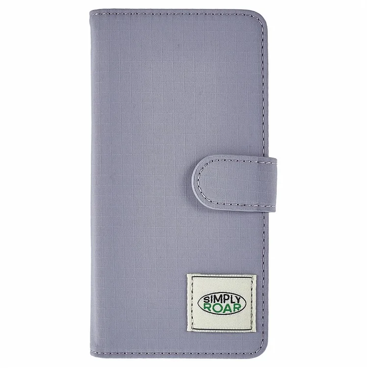 Étui pour iPhone 16 Pro SIMPLY ROAR avec texture rétro en cuir, porte-cartes et portefeuille - Violet