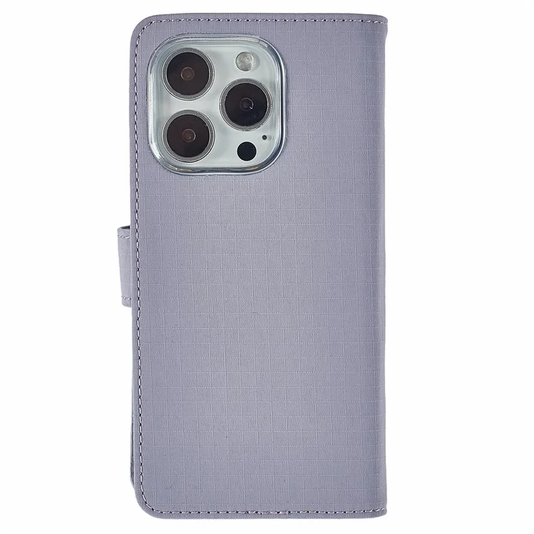Étui pour iPhone 16 Pro SIMPLY ROAR avec texture rétro en cuir, porte-cartes et portefeuille - Violet
