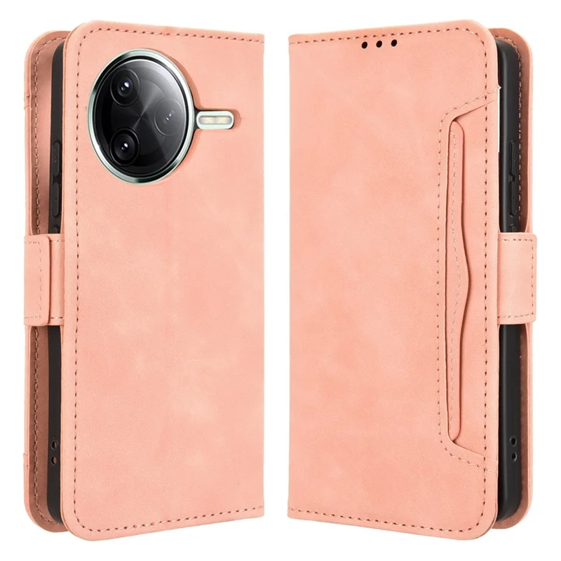 Étui en cuir pour Xiaomi Redmi K80 5G / K80 Pro 5G avec plusieurs fentes pour cartes - Rose