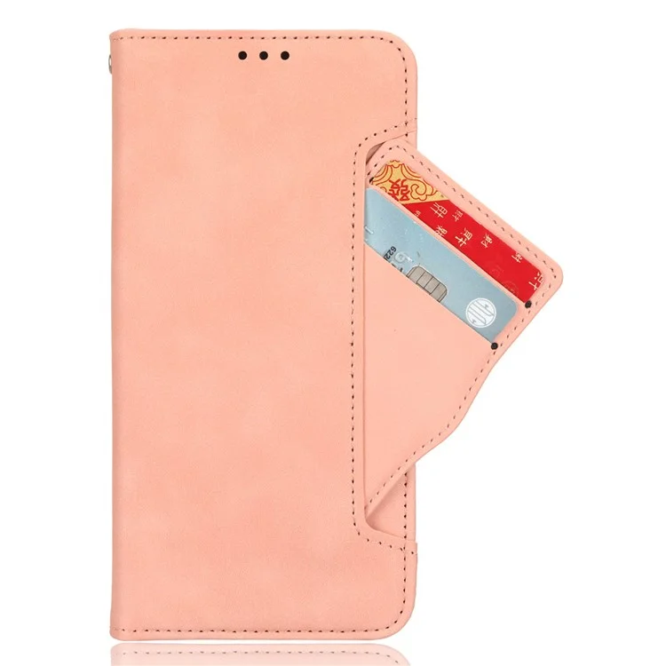 Étui en cuir pour Xiaomi Redmi K80 5G / K80 Pro 5G avec plusieurs fentes pour cartes - Rose