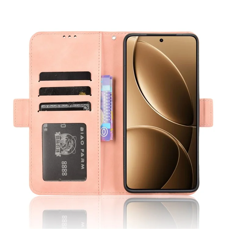 Étui en cuir pour Xiaomi Redmi K80 5G / K80 Pro 5G avec plusieurs fentes pour cartes - Rose