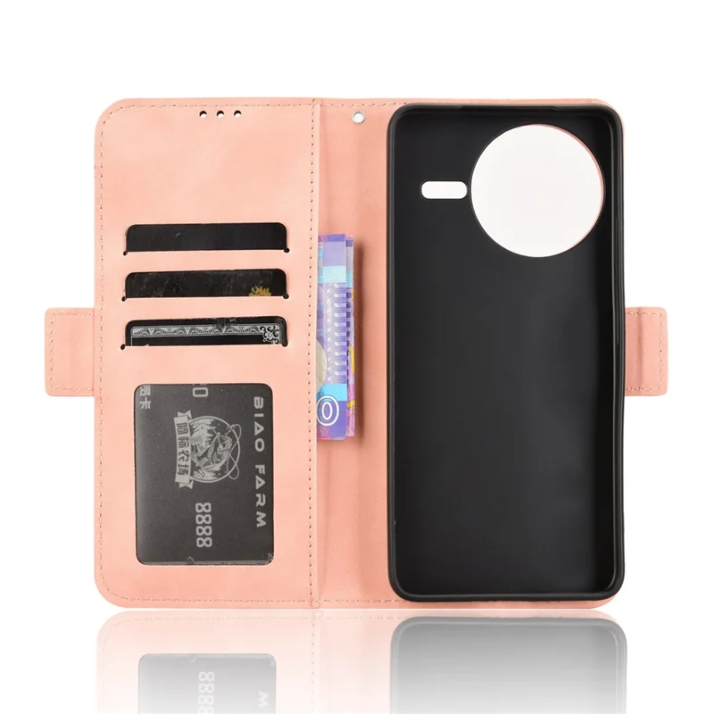 Étui en cuir pour Xiaomi Redmi K80 5G / K80 Pro 5G avec plusieurs fentes pour cartes - Rose