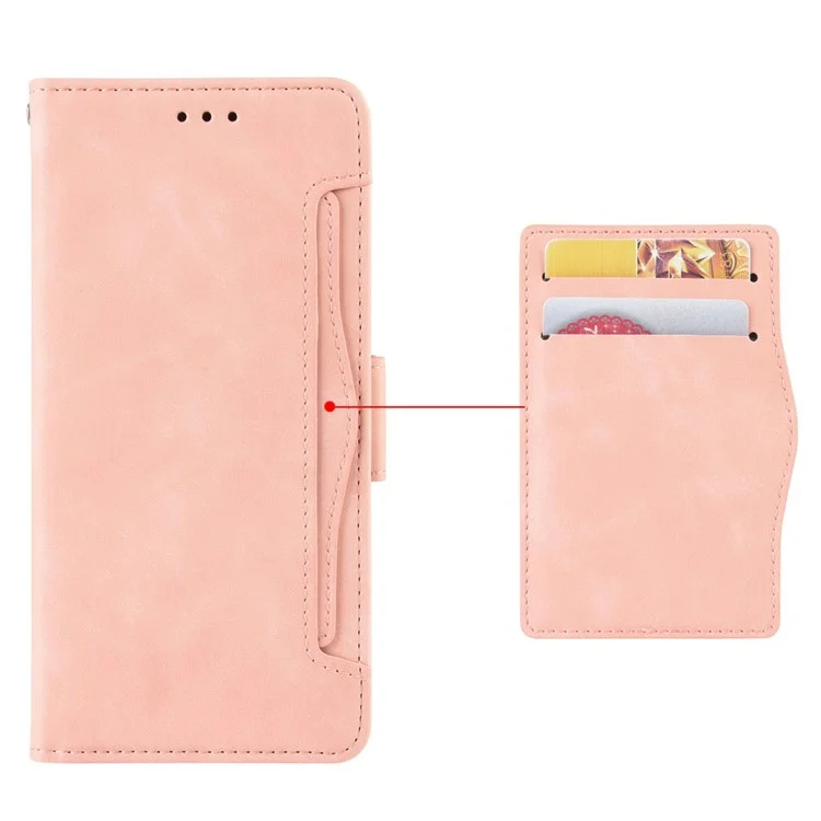 Étui en cuir pour Xiaomi Redmi K80 5G / K80 Pro 5G avec plusieurs fentes pour cartes - Rose