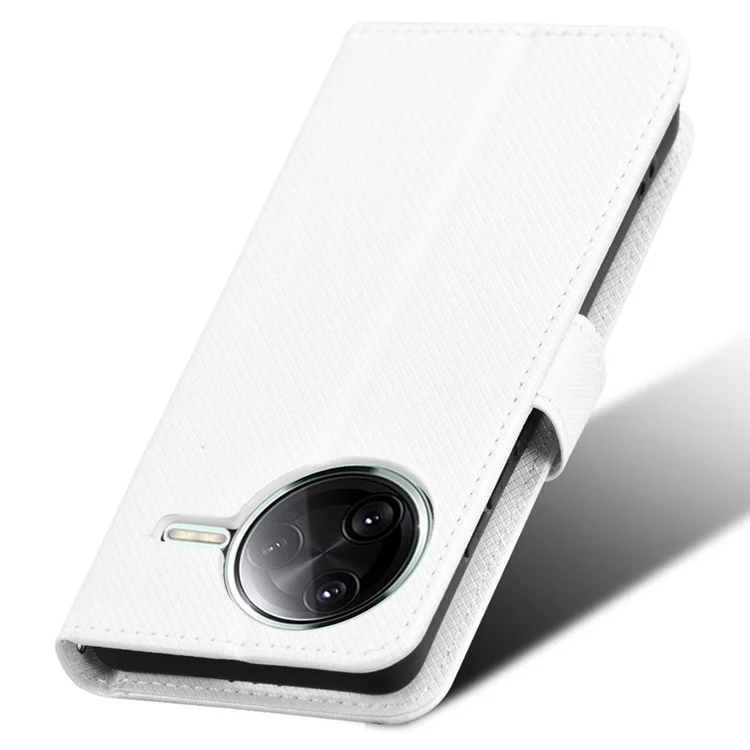 Étui en cuir PU avec texture diamant pour Xiaomi Redmi K80 5G / K80 Pro 5G - Blanc