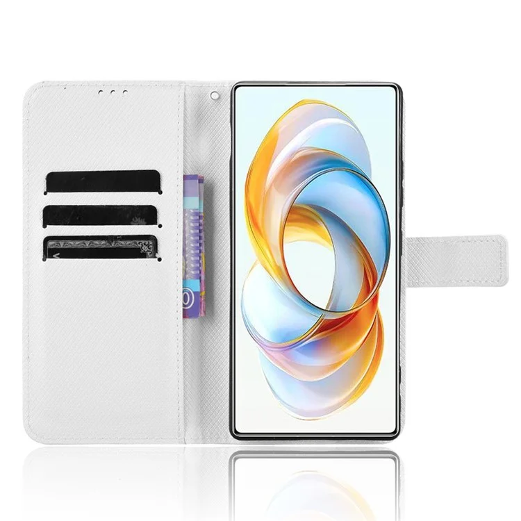 Для чехла ZTE nubia Z70 Ultra из искусственной кожи с алмазной текстурой - белый