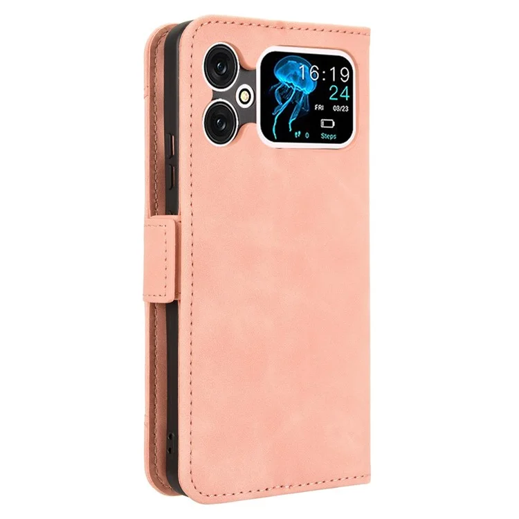 Capa de couro para Cubot A20 com compartimentos para cartões - Rosa