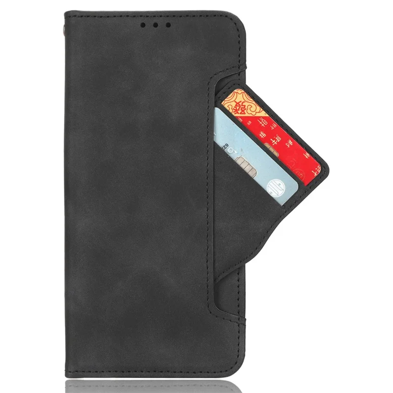 For Cubot A20 Leather Case Phone Wallet Cover with Multiple Card Slots - Black