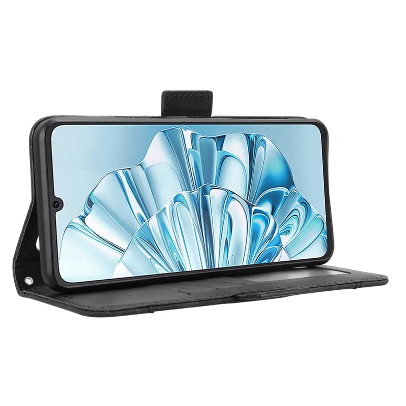 For Cubot A20 Leather Case Phone Wallet Cover with Multiple Card Slots - Black