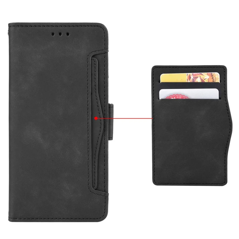 For Cubot A20 Leather Case Phone Wallet Cover with Multiple Card Slots - Black