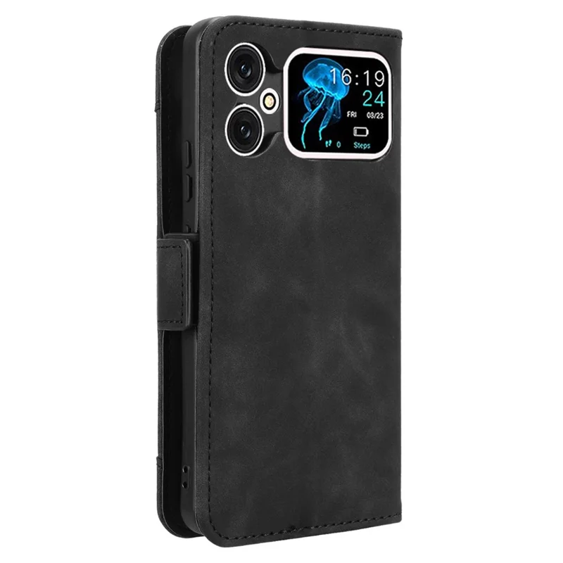 For Cubot A20 Leather Case Phone Wallet Cover with Multiple Card Slots - Black