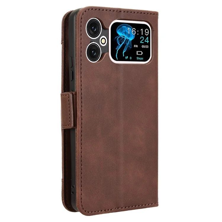 For Cubot A20 Leather Case Phone Wallet Cover with Multiple Card Slots - Brown
