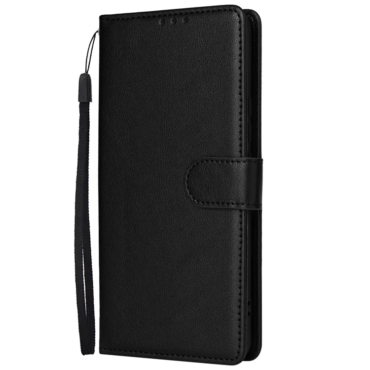 Étui portefeuille avec support de vue en cuir PU pour Realme 13+ 5G / 13 Pro 5G (Chine) - Noir