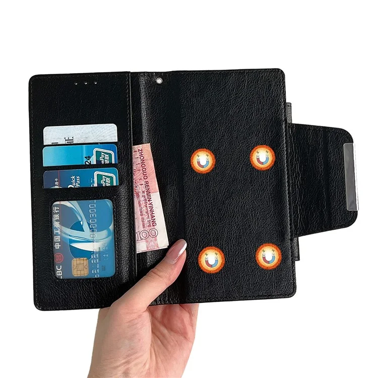 Für Samsung Galaxy S23+ abnehmbare Hülle aus PU-Leder 2 in 1 magnetische Geldbörse Handyhülle - Schwarz