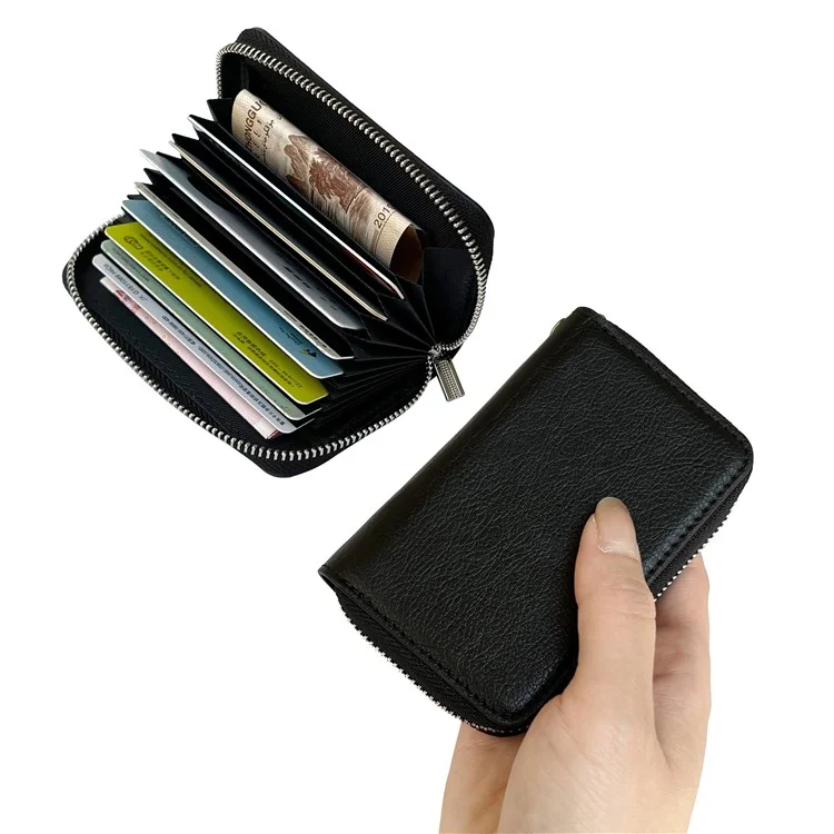 Funda para Samsung Galaxy S25 Ultra Bolsa de tarjetas con cremallera desmontable TPU con soporte y correa - Negro