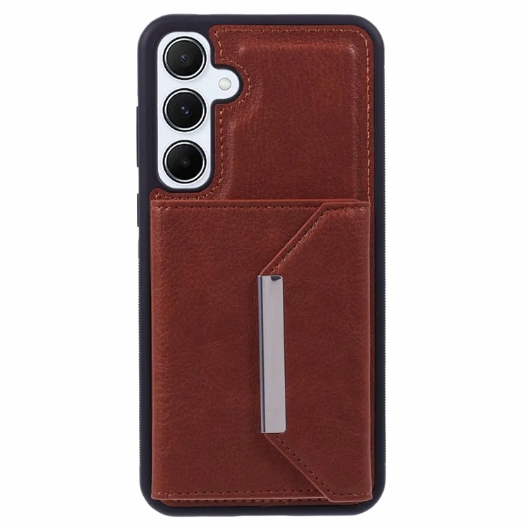 Funda para Samsung Galaxy S25+ con tarjetero y soporte, de TPU + PU - Marrón
