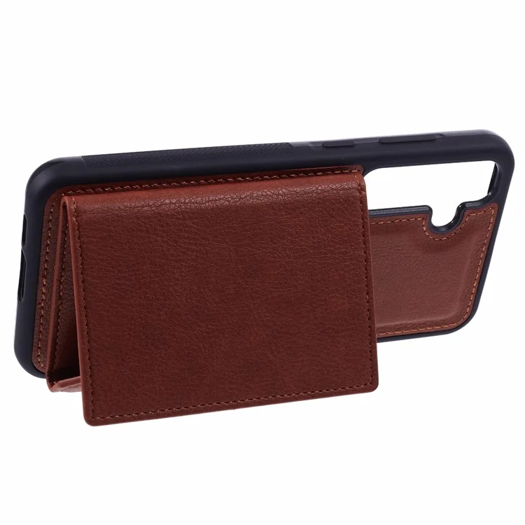Funda para Samsung Galaxy S25+ con tarjetero y soporte, de TPU + PU - Marrón