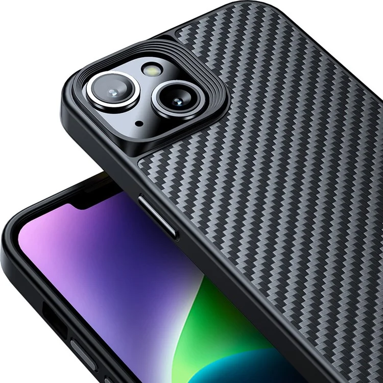 For iPhone 14 Case Aramid Fiber Well-protected Smartphone Back Cover Support Magnetic Wireless Charging