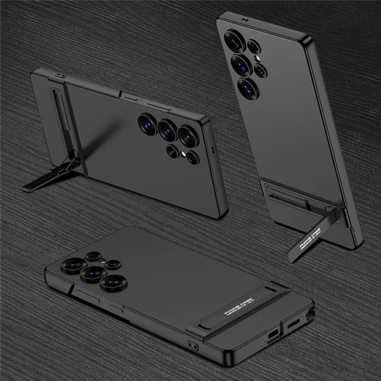 ГКК для чехла с подставкой Samsung Galaxy S25 Ultra, жесткая тонкая пластиковая задняя крышка для телефона - черная
