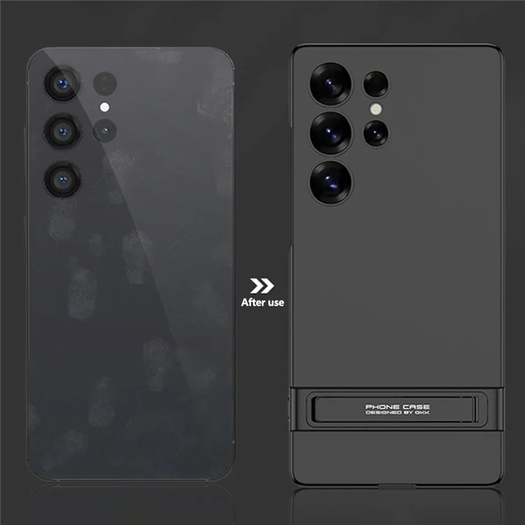 ГКК для чехла с подставкой Samsung Galaxy S25 Ultra, жесткая тонкая пластиковая задняя крышка для телефона - черная