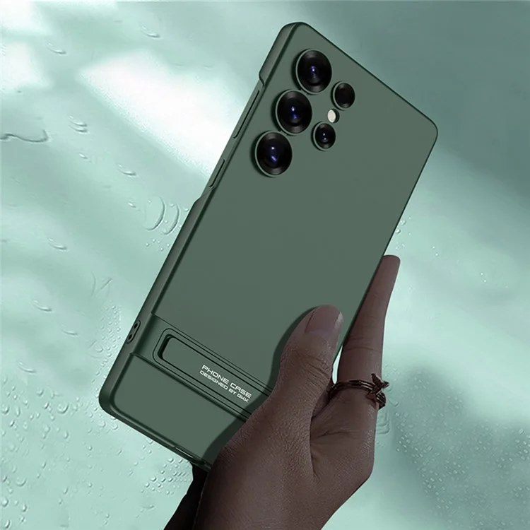 ГКК для чехла с подставкой Samsung Galaxy S25 Ultra, жесткая тонкая пластиковая задняя крышка для телефона - черная