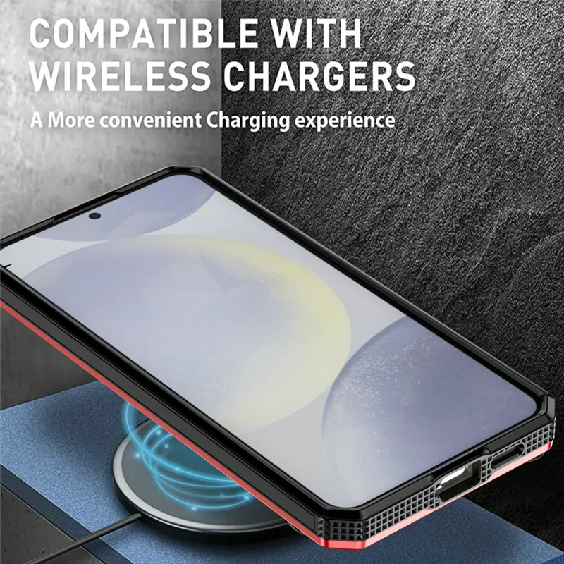 Funda para Samsung Galaxy S25 compatible con MagSafe, con soporte, de TPU + PC - Roja