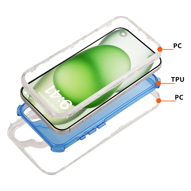 Für Samsung Galaxy S25+ Crystal Clear Case 3 in 1 stoßfeste PC + TPU-Handyhülle