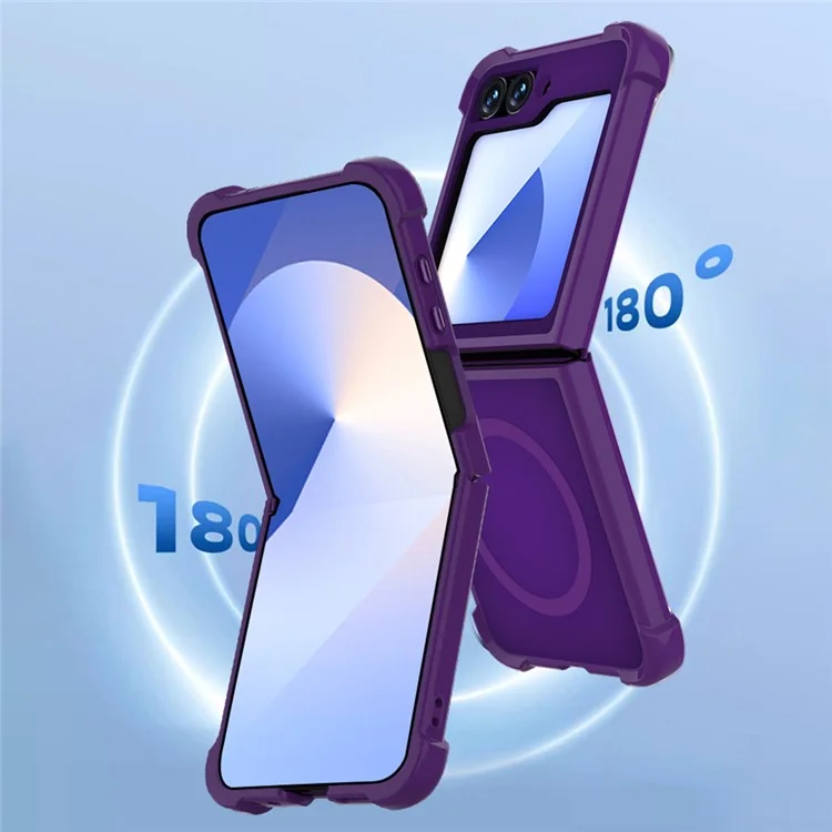 Capa para Samsung Galaxy Flip6 5G compatível com MagSafe, capa de telefone fosca de TPU + PC - Azul