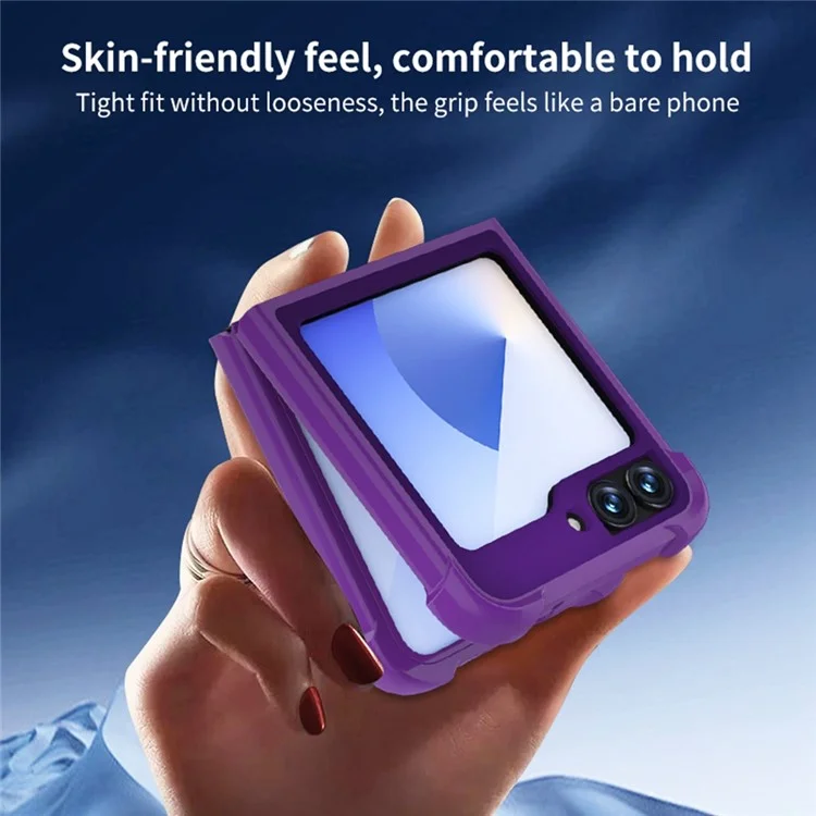Capa para Samsung Galaxy Flip6 5G compatível com MagSafe, capa de telefone fosca de TPU + PC - Azul